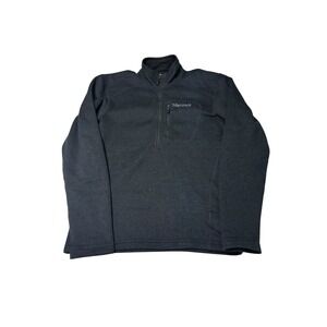 Marmot Mens‎ Small 1/4 Zip Fleece Pullover Jacket Charcoal Black CC-499